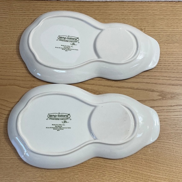 Temptations by Tara Sandwich Snack Plates Old World Confetti Pattern Set of 2 - Picture 2 of 5